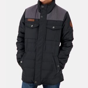 Obermeyer Kids Puffer Jacket in Black and Charcoal